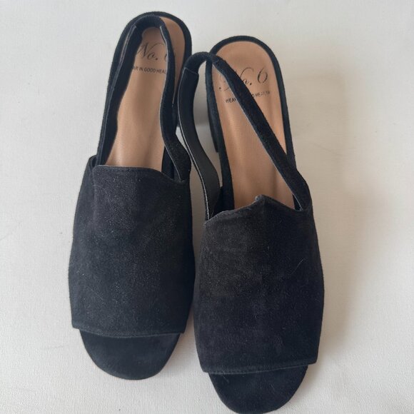 No. 6 Shoes - No. 6 Sling Back Mule Black Suede